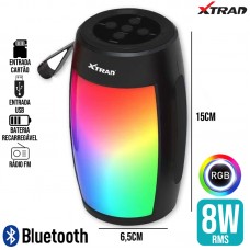 Caixa de Som Bluetooth 8W RGB XDG-401 Xtrad - Preta